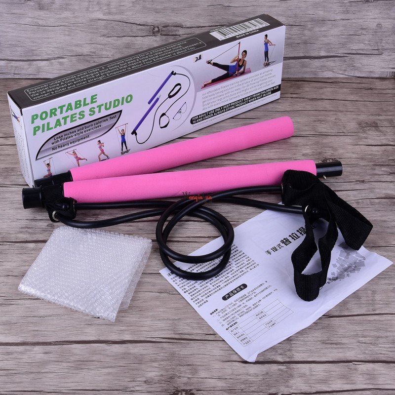 قضيب بيلاتس محمول مزود بشريط مقاومة قابل للتعديل - Image 3