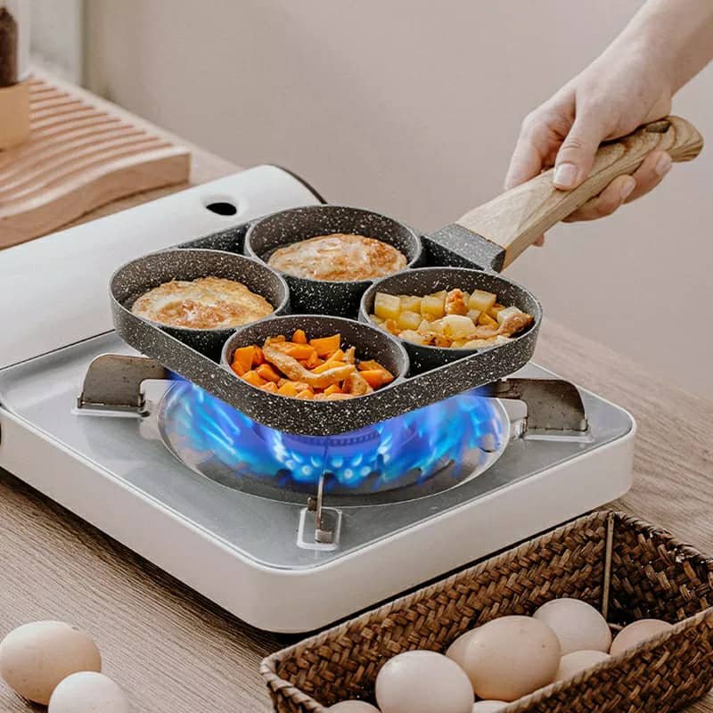 مقلاة ألومنيوم غير لاصقة للكريب والبيض بأربعة ثقوب - Image 2