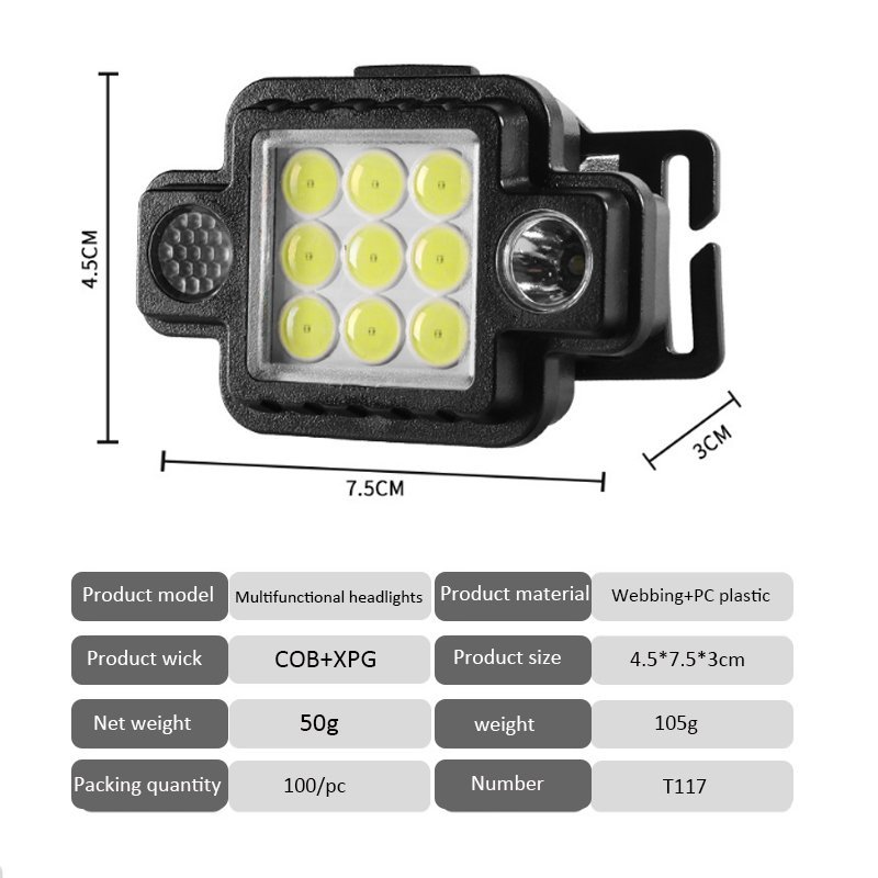 مصباح رأس مغناطيسي يعمل بتقنية COB+XPG ومنفذ من النوع - Image 6