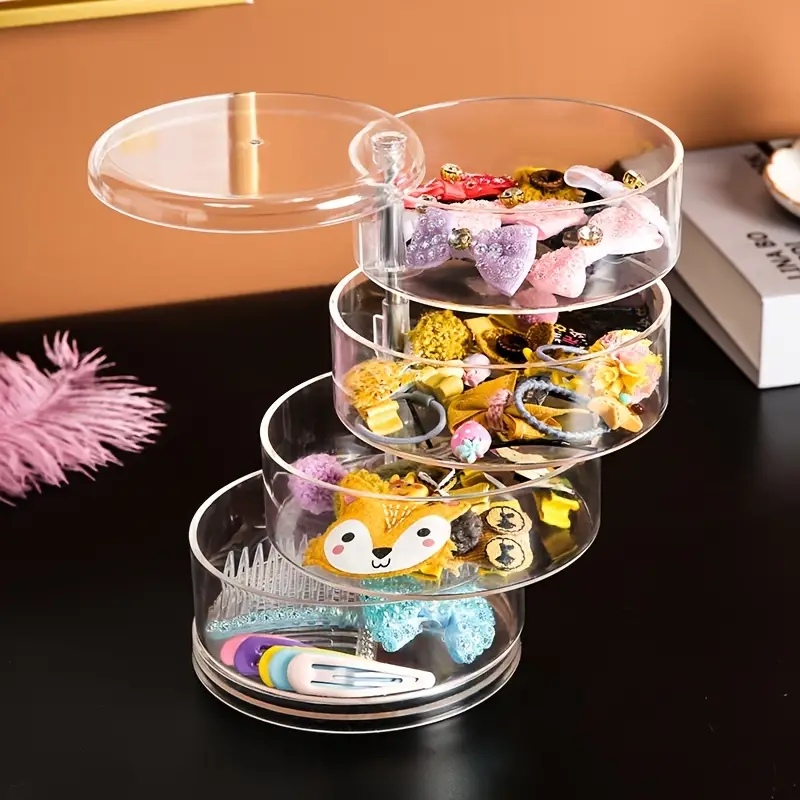 منظم مكياج من الكريستال الأكريليكي يدور 360 درجة - Image 5