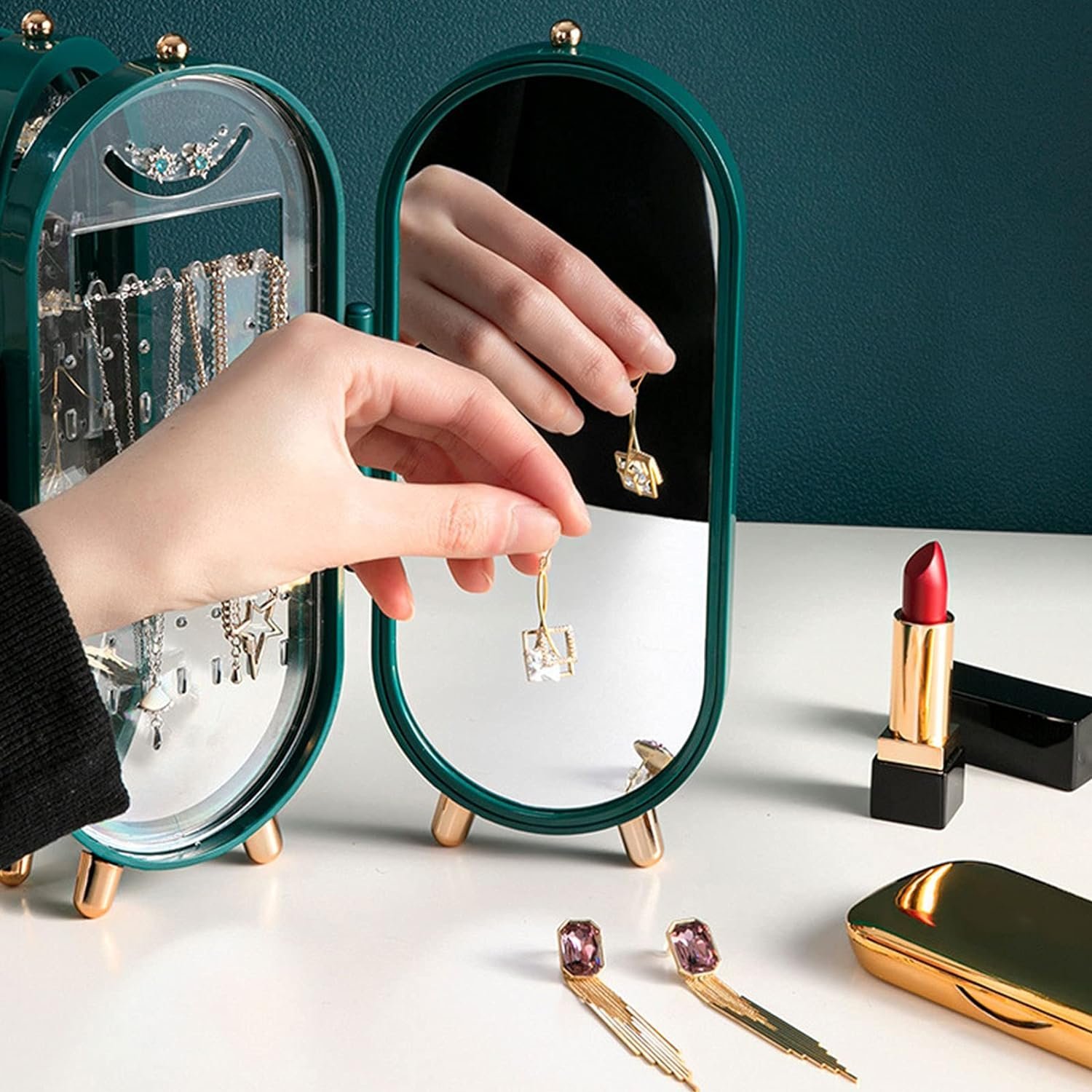 حامل عرض صندوق تخزين مجوهرات قابل للطي - Image 2