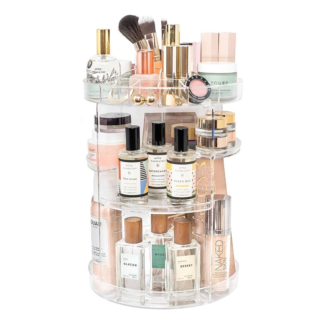 منظم مكياج كريستالي أكريليك دوار 360 درجة - Image 7