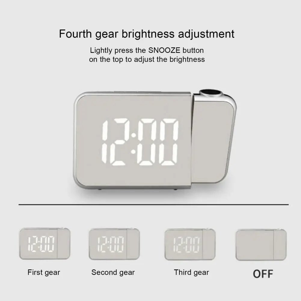 ساعة منبه رقمية ذكية مزودة بجهاز عرض بزاوية 180 - Image 3