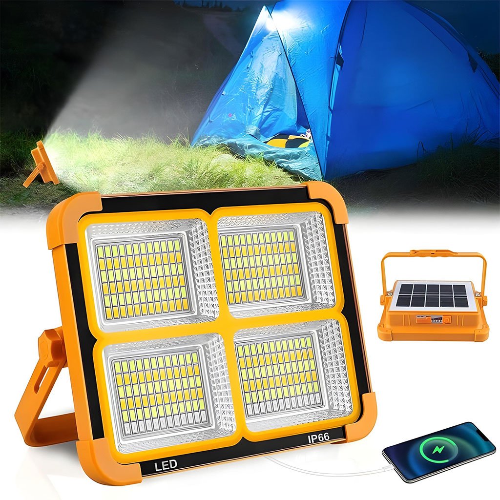 كشاف قابل لإعادة الشحن بقوة واط مزود بلوحة شمسية - Image 3