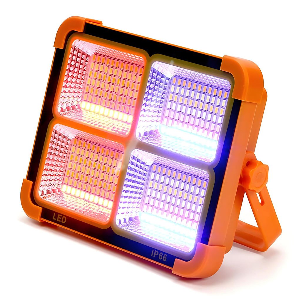 كشاف قابل لإعادة الشحن بقوة واط مزود بلوحة شمسية - Image 2