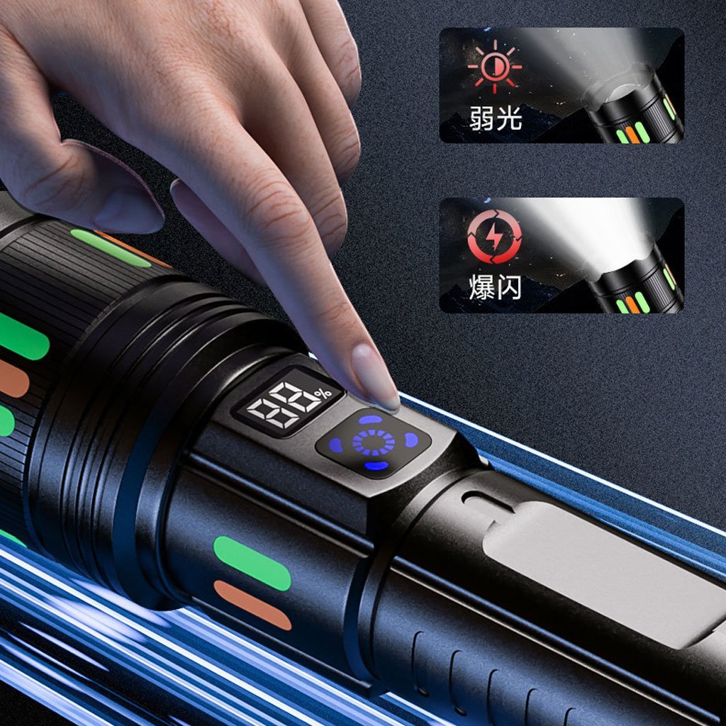 مصباح يدوي فائق السطوع بقوة 150,000 لومن قابل لإعادة - Image 2