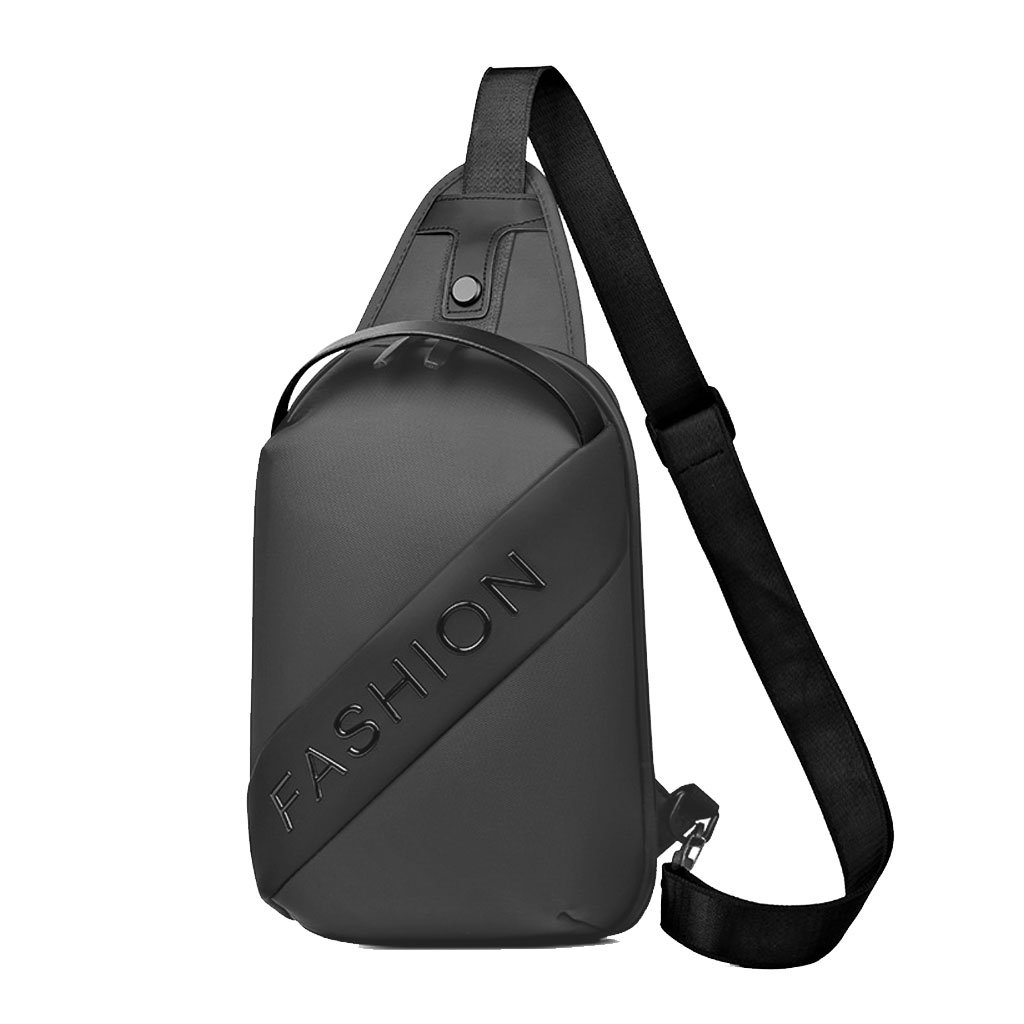 حقيبة صدر رجالية سوداء أنيقة وعملية مع حزام كتف - Image 3