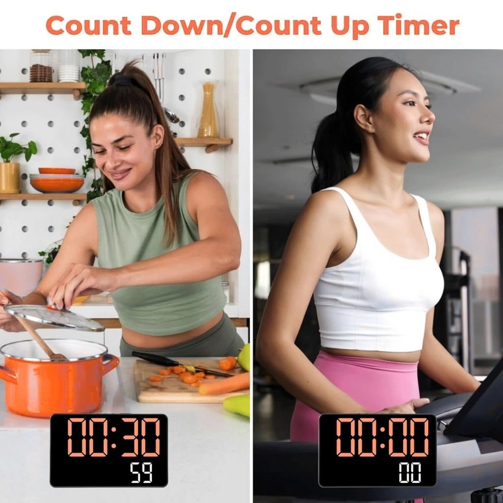 ساعة منبه رقمية بشاشة كبيرة مقاس 7.2 بوصة - Image 4