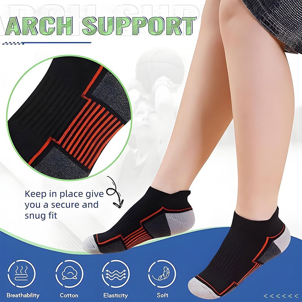 جوارب رياضية برتقالية مانعة للانزلاق للكاحل - Image 2