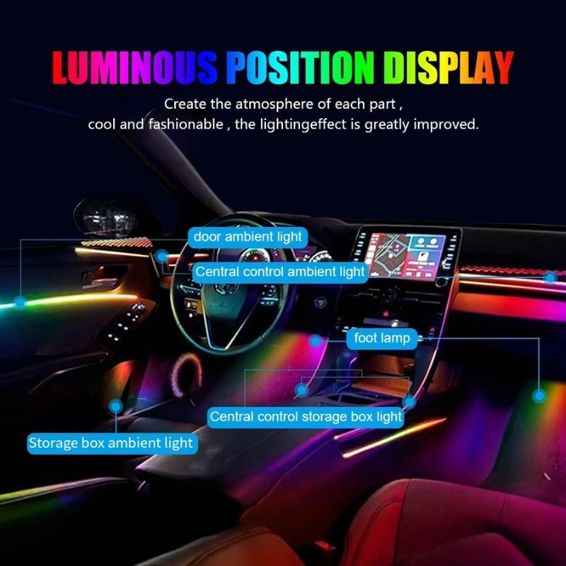 شريط إضاءة نيون لإضاءة داخلية السيارة - Image 3
