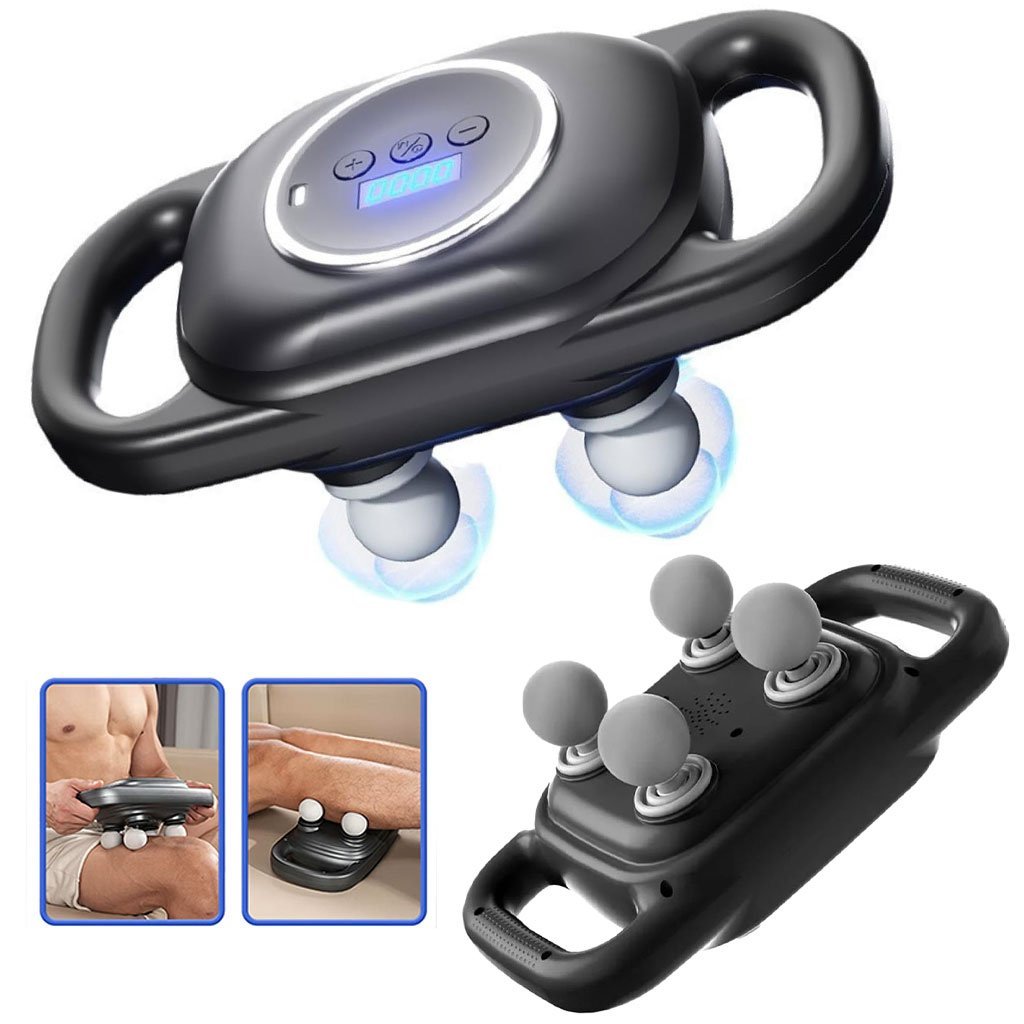 مسدس تدليك بالقرع بأربعة رؤوس مع 9 سرعات وأنماط