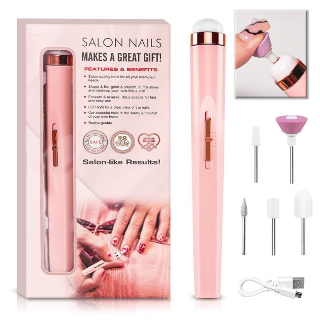 جهاز تلميع الأظافر 5 في 1 مع إضاءة كهربائية