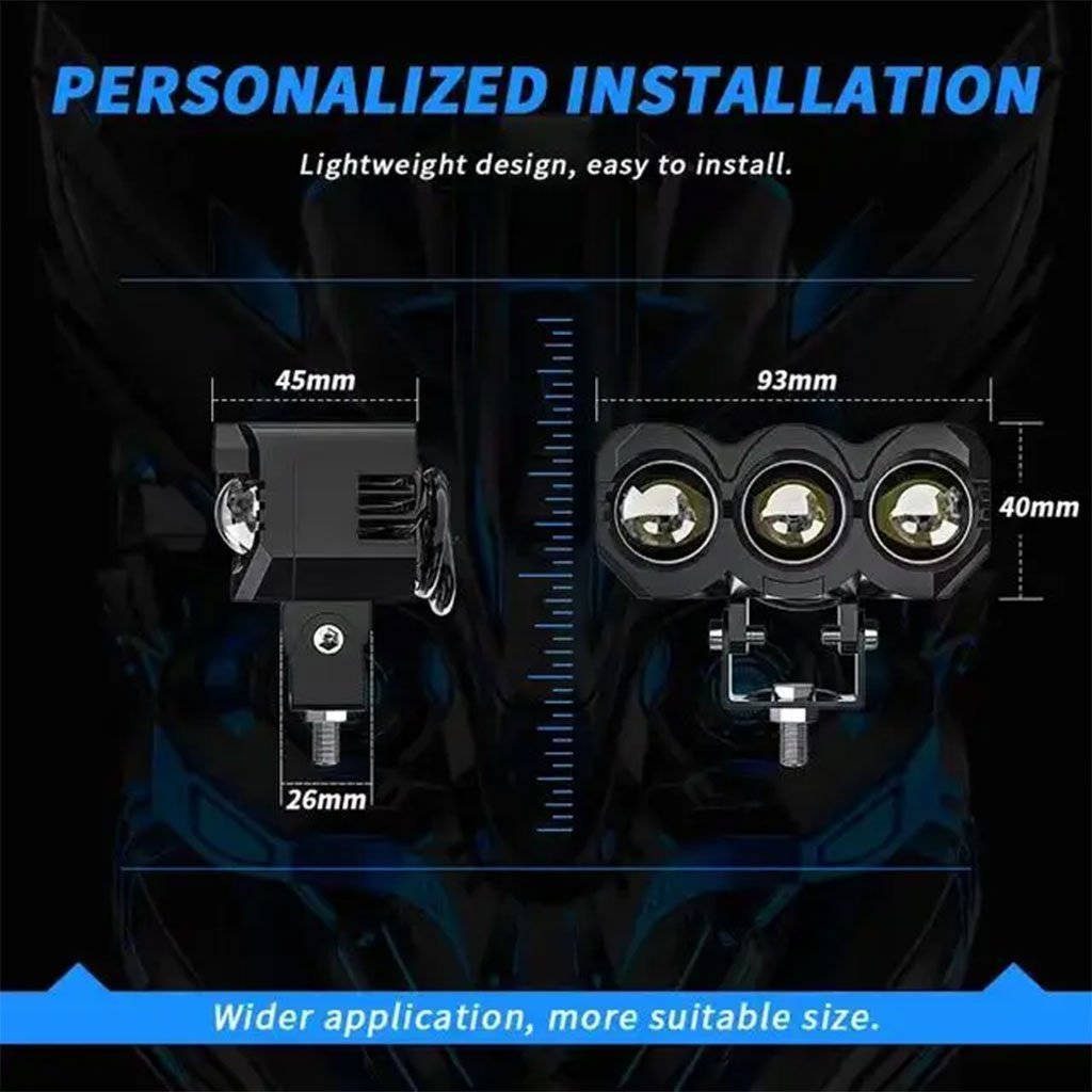 جهاز عرض عالمي بثلاث عدسات للدراجات الهوائية والنارية - Image 3