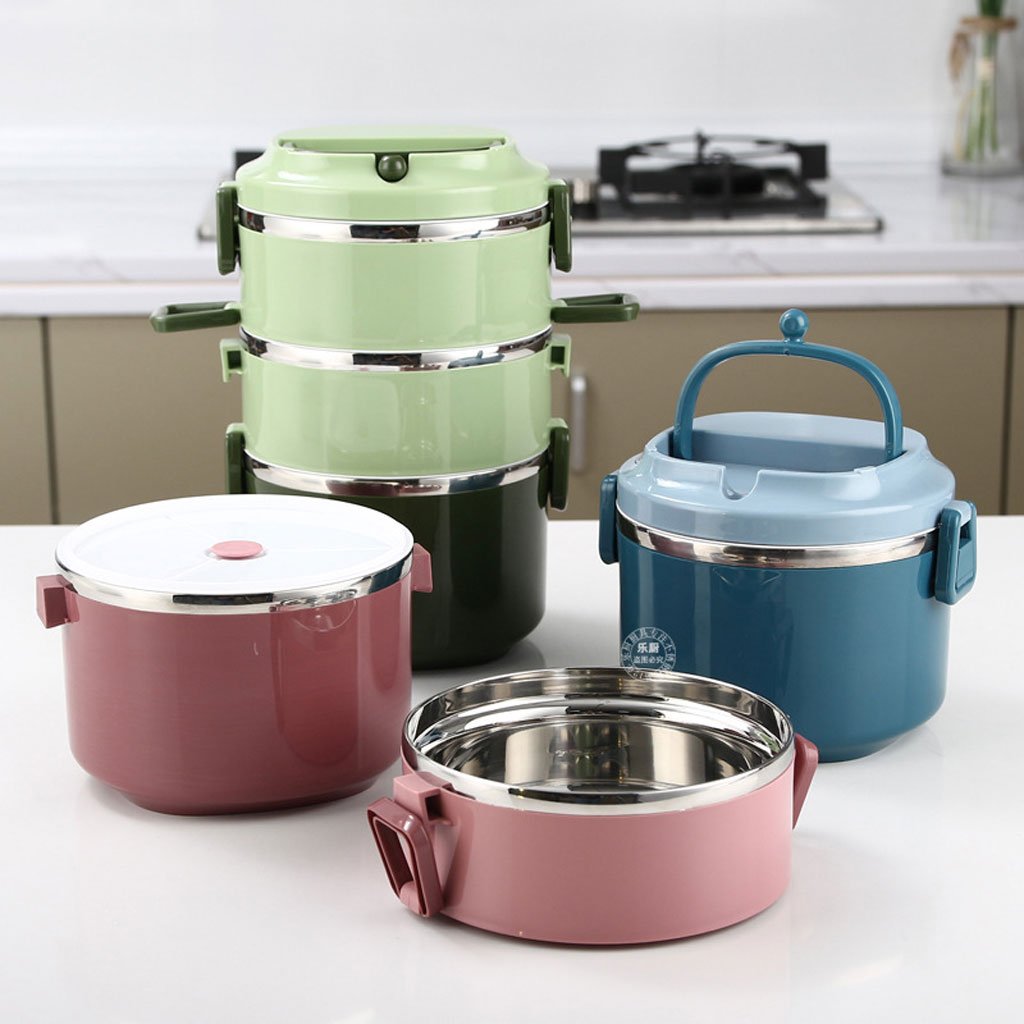 علبة غداء من الفولاذ المقاوم للصدأ بأربعة طبقات مع - Image 6