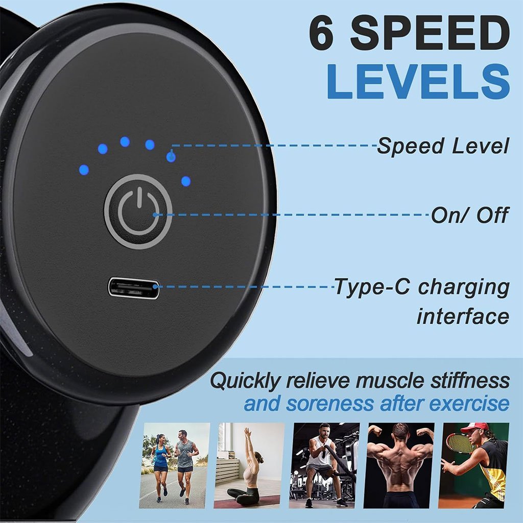 مسدس تدليك الأنسجة العميقة المحمول ذو 4 رؤوس - Image 6