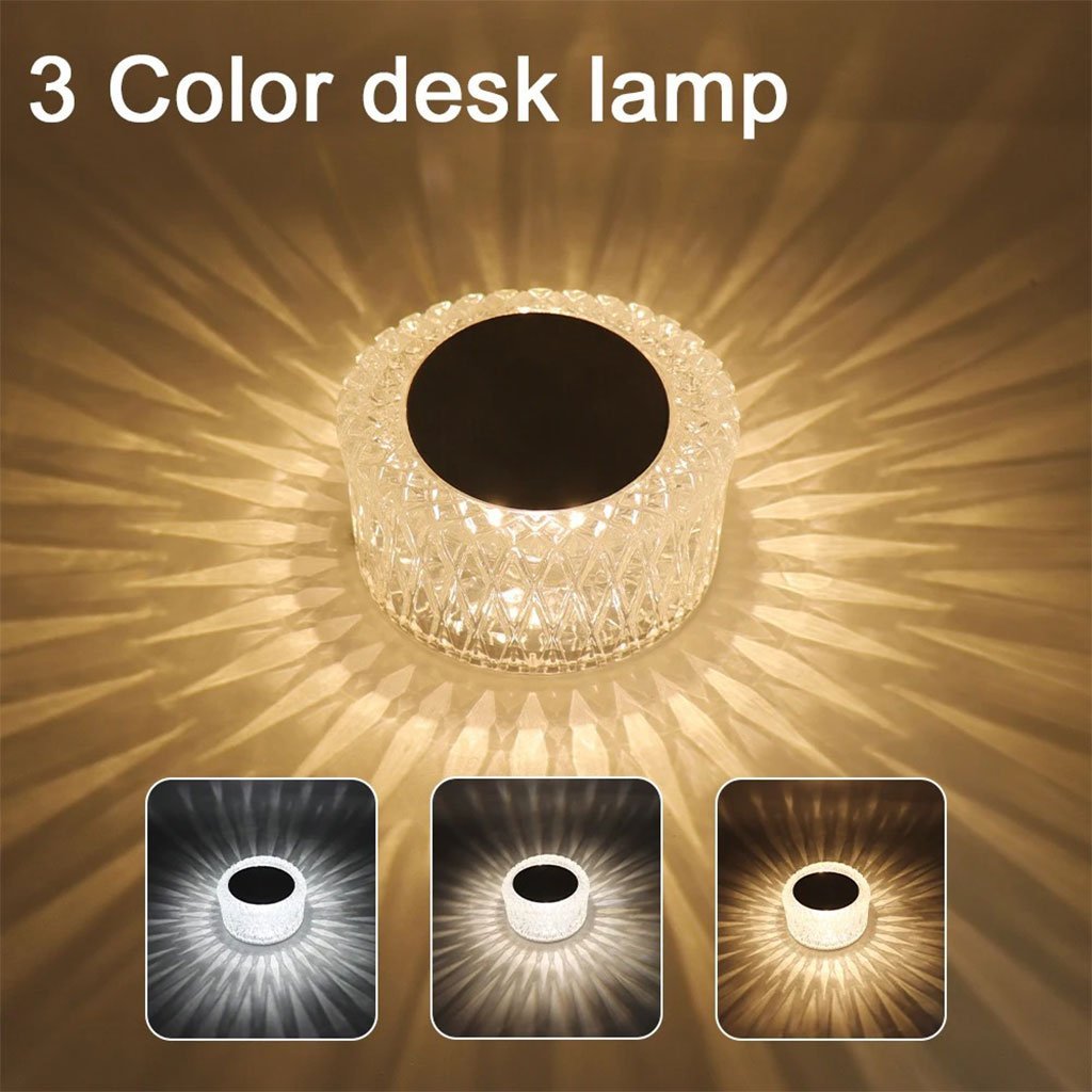 مصباح طاولة كريستالي قابل لتعديل شدة الإضاءة باللمس - Image 2