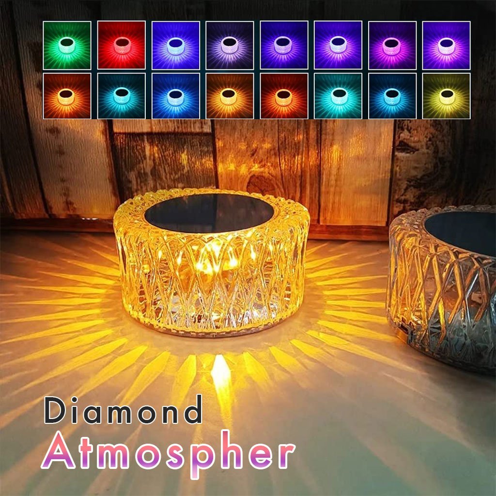 مصباح طاولة كريستالي قابل لتعديل شدة الإضاءة باللمس