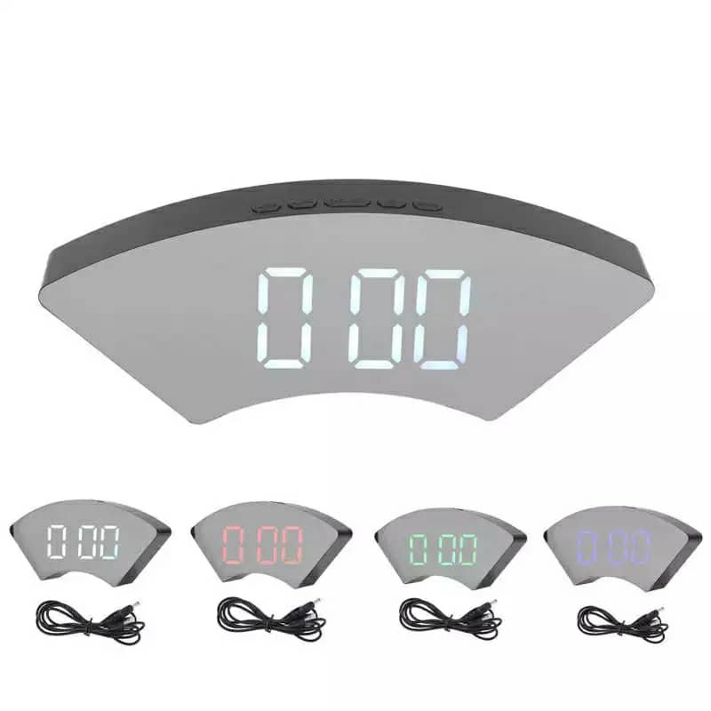 ساعة رقمية كبيرة بشاشة مرآة لغرفة النوم - Image 4