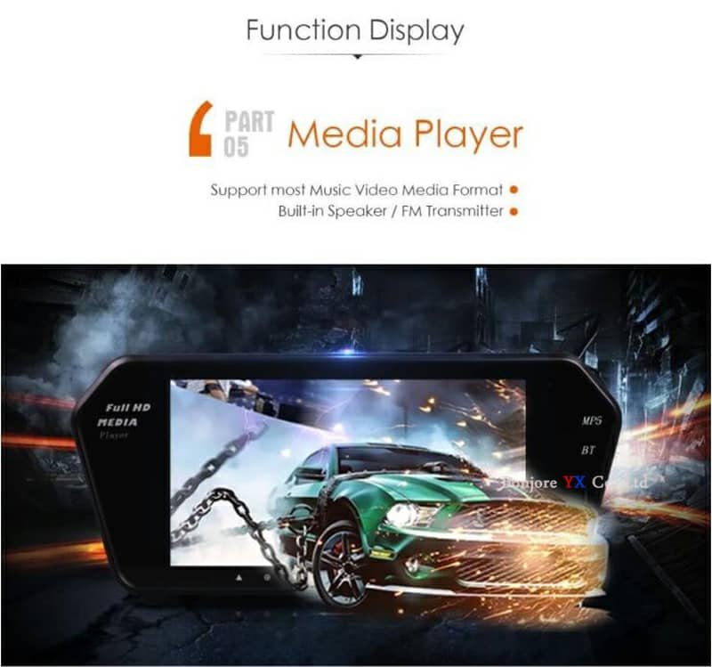 مرآة الرؤية الخلفية مزودة بشاشة مقاس 7 بوصات - Image 2