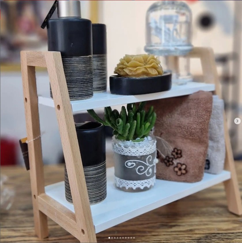 رف من الخيزران المزخرف للحمام والكتب - Image 5