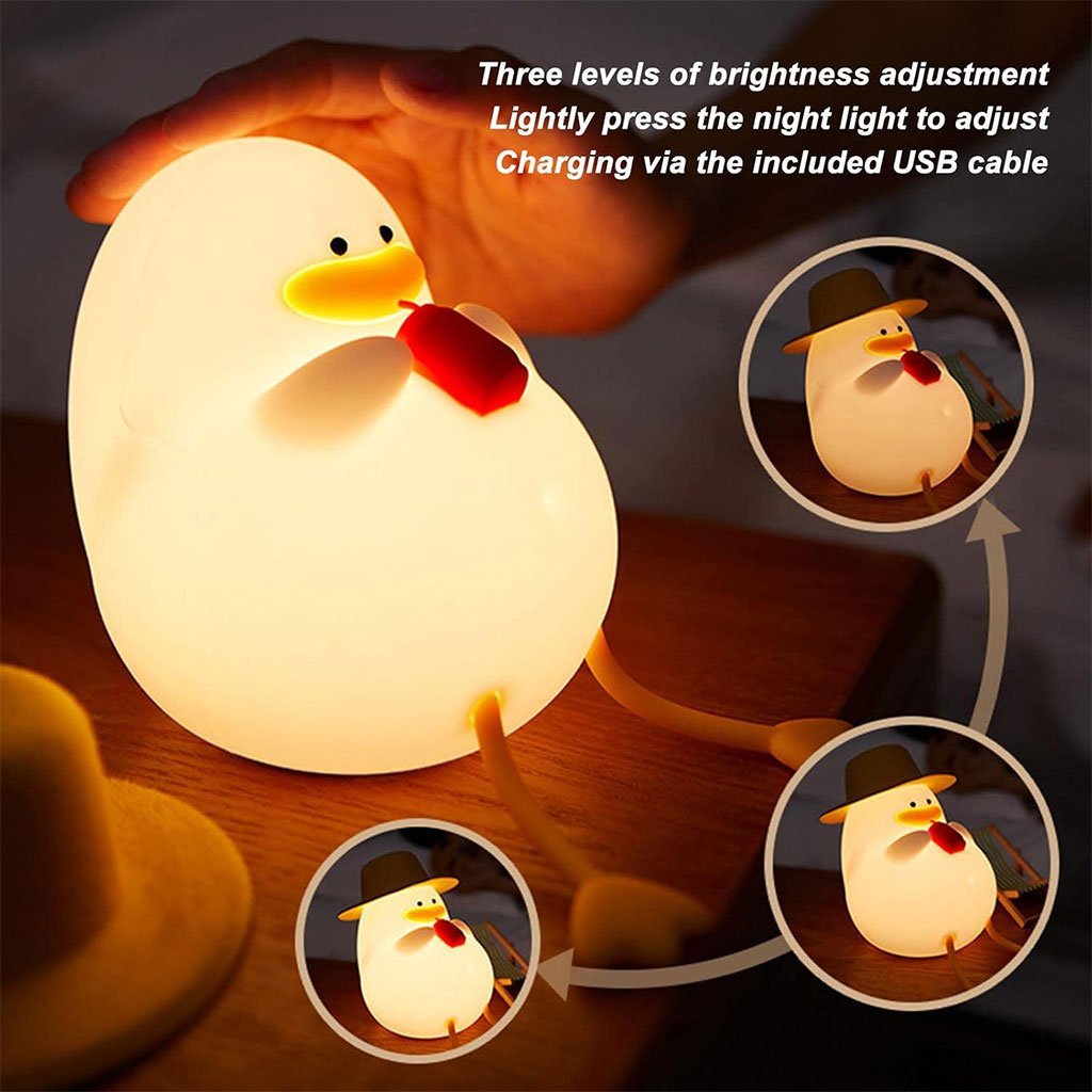 مصباح ليلي قابل لإعادة الشحن على شكل بطة مصنوع - Image 4