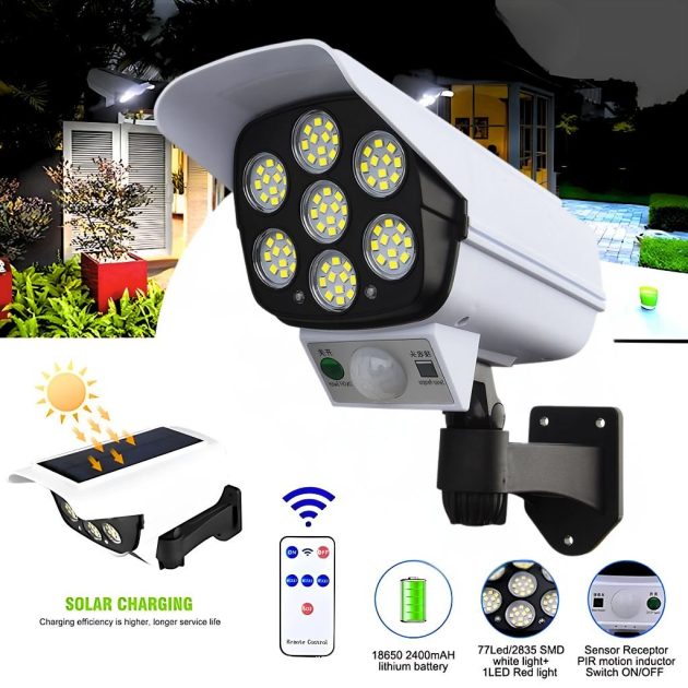 جهاز عرض جداري يعمل بالطاقة الشمسية على شكل كاميرا