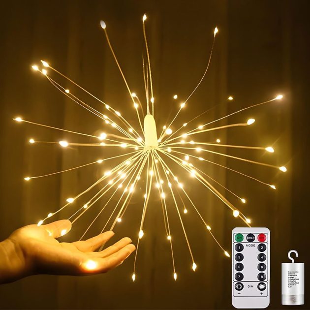 أضواء زينة على شكل ألعاب نارية بتقنية