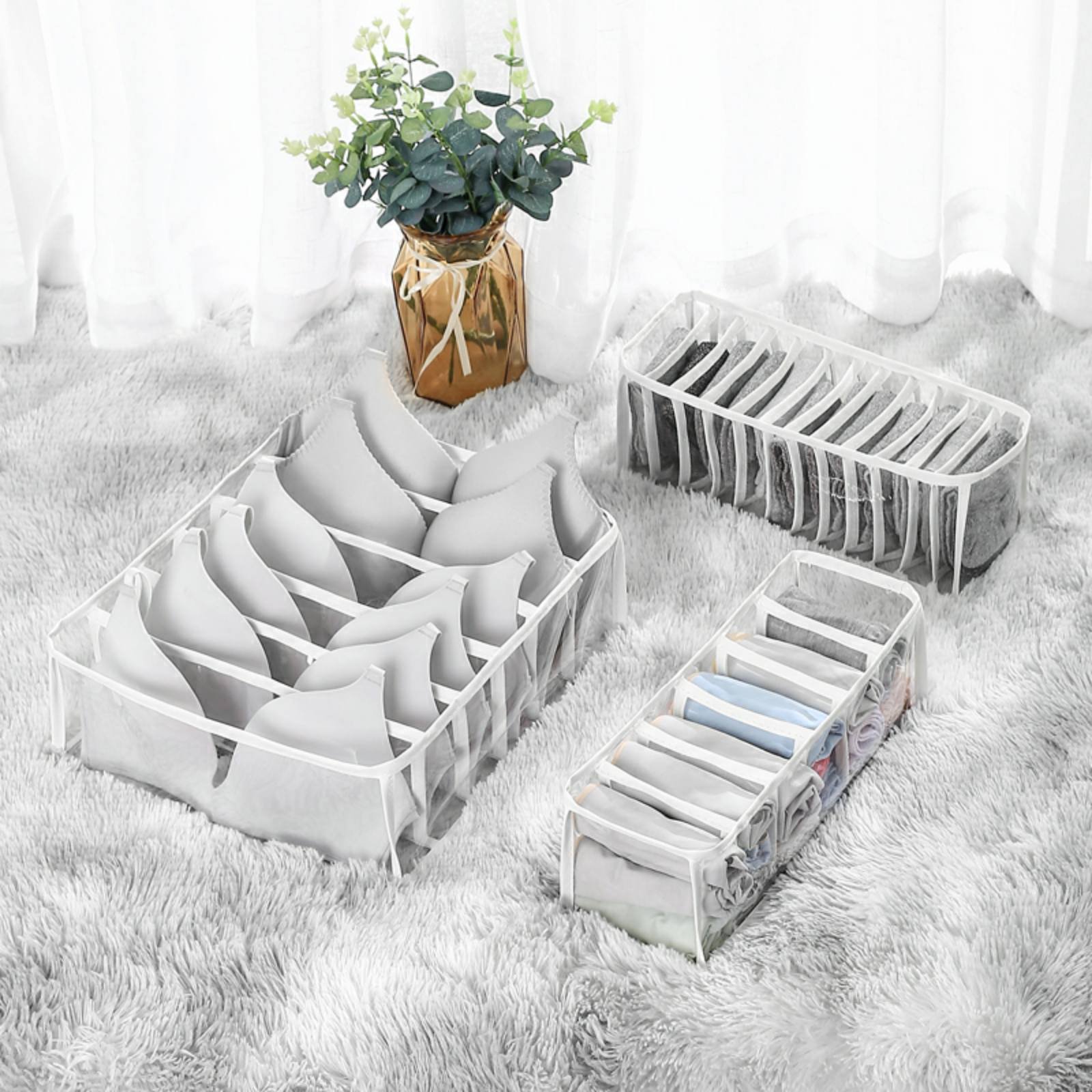 منظم ملابس داخلية شفاف مكون من 3 قطع للأدراج - Image 9