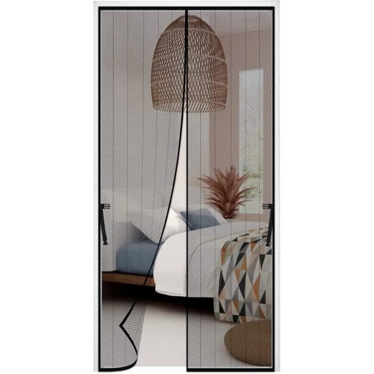 ستارة ناموسية للباب بإغلاق مغناطيسي 100 × 210 سم - Image 8