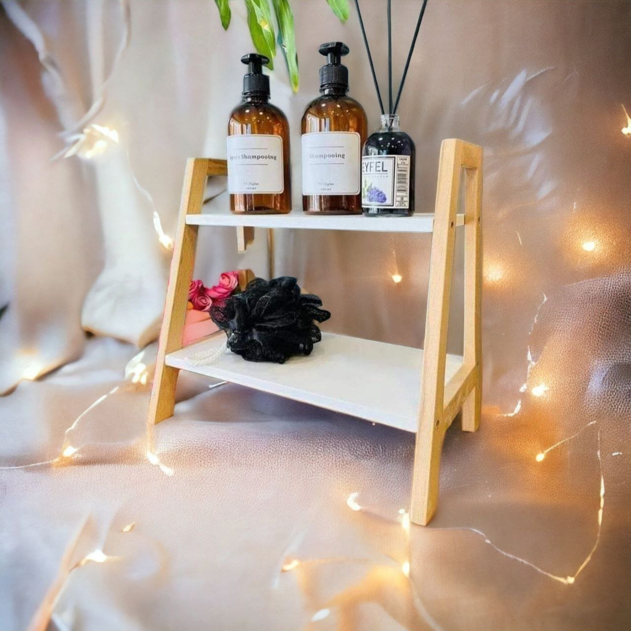 رف من الخيزران المزخرف للحمام والكتب - Image 3