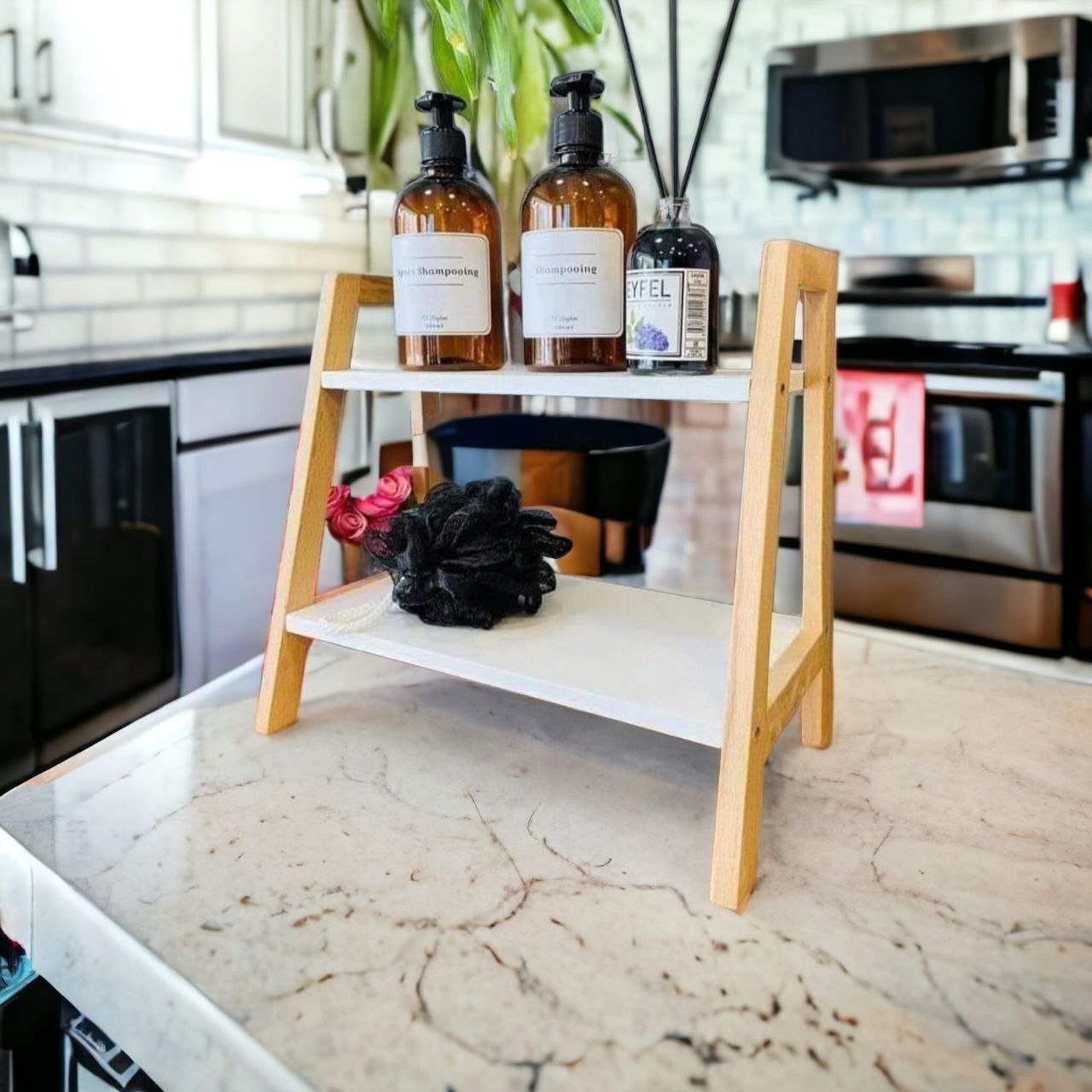 رف من الخيزران المزخرف للحمام والكتب - Image 4